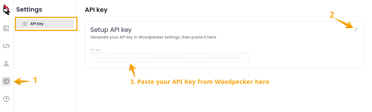 Image showing the Settings in the WordPress Woodpecker plugin