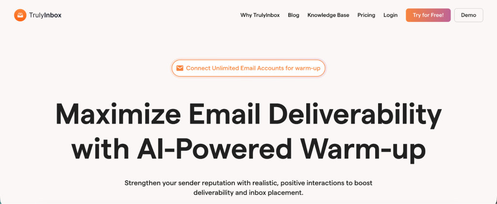 TrulyInbox - a lightweight email warmup tool.