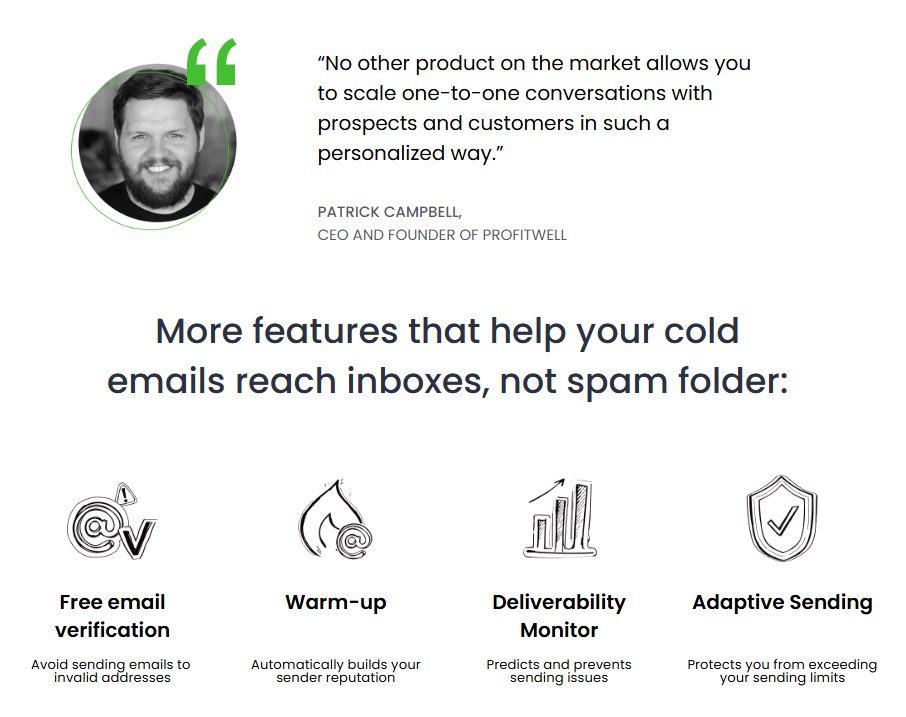 Woodpecker testimonial + more features