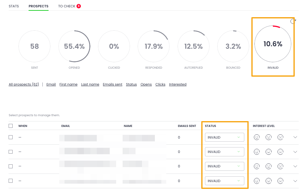 Invalid status of Prospects in the Prospects tab of the campaign